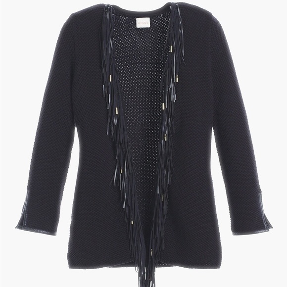 Chico’s Fringed Rose Cardigan SZ 2/12 - Picture 8 of 9